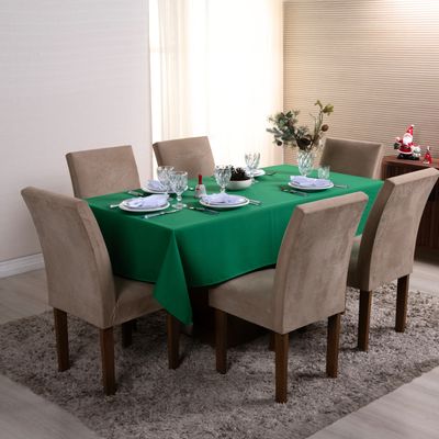 Toalha de Mesa Basic 1,40m 4 Lugares Oxford Natal Verde