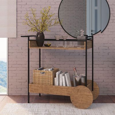 Aparador Móvel Steel Quadra Vermont e Preto - D´rossi