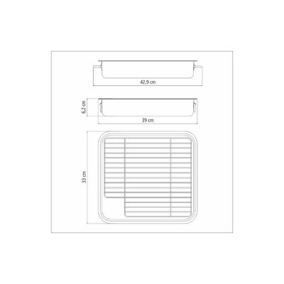 Assadeira Tramontina Service em Aço Inox com Grelha 39 x 33 cm 6,4 L