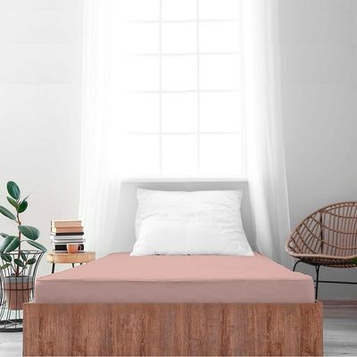 Lençol Avulso Solteiro Liso com Elástico 180 Fios  - Fiori Rosa antigo