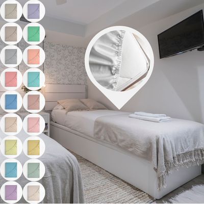 Lençol Avulso Solteiro Liso com Elástico 180 Fios  - Fiori Salmão