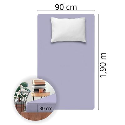 Lençol Avulso Solteiro Liso com Elástico 180 Fios  - Fiori Violeta