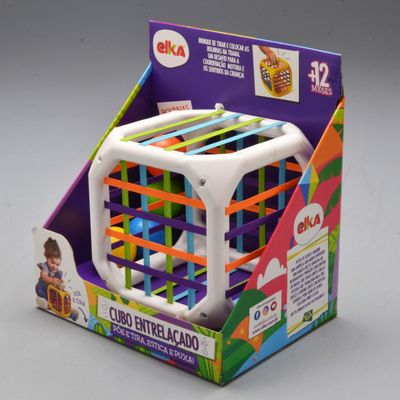 Brinquedo Educativo Cubo Entrelaçado e Bolinhas - Elka 1171