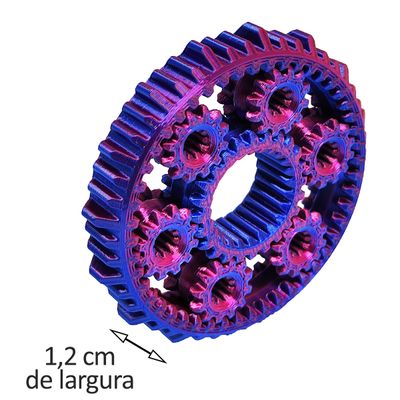 Fidget de Dedo 6 Engrenagens Spinner Anti Estresse Relaxante 3D Bicolor