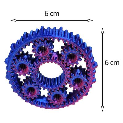 Fidget de Dedo 6 Engrenagens Spinner Anti Estresse Relaxante 3D Bicolor