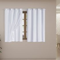 Cortina Blackout PVC com Tecido Voil 2,80 m x 1,80 m Branco