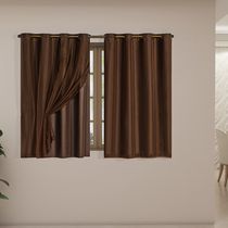 Cortina Blackout PVC com Tecido Voil 2,80 m x 1,80 m Tabaco