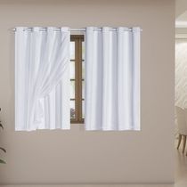 Cortina Blackout PVC com Tecido Voil 2,80 m x 1,60 m Branco