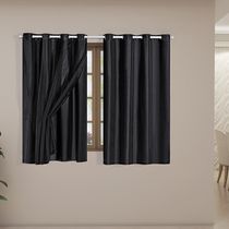 Cortina Blackout PVC com Tecido Voil 2,80 m x 1,80 m Preto