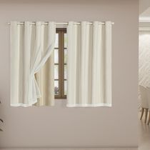 Cortina Blackout PVC com Tecido Voil 2,80 m x 1,60 m Bege