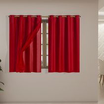 Cortina Blackout PVC com Tecido Voil 2,80 m x 1,60 m Vermelho