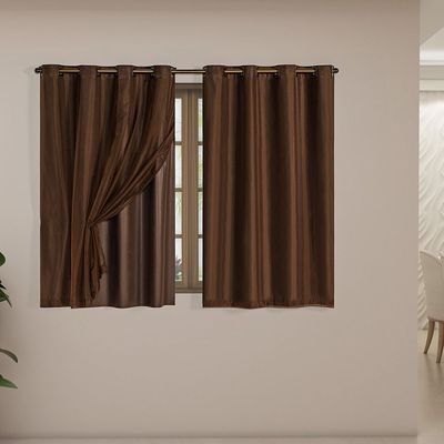 Cortina Blackout PVC com Tecido Voil 2,80 m x 1,60 m Tabaco