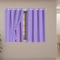 Cortina Blackout PVC com Tecido Voil 2,00 m x 1,40 m Lilás