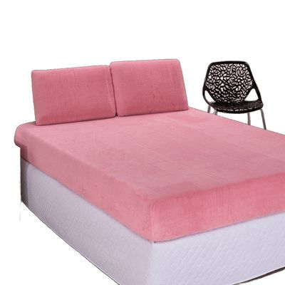 Jogo de Lençol Casal em Manta Plush 3 Peças - Rosa - 100% Poliéster