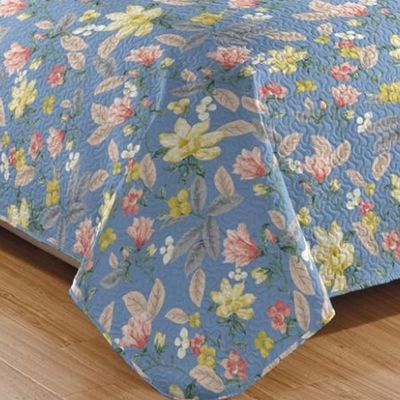 Kit Cobre Leito Colcha Casa Scarpa Mix Queen Estampado Dupla Face Floral 3 Peças - Leona