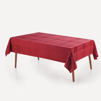 Toalha Mesa Retangular 180x270cm Tartan Vermelha Karsten