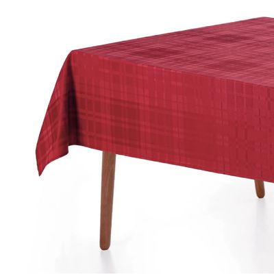 Toalha Mesa Retangular 180x220cm Tartan Vermelha Karsten