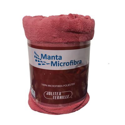Manta Microfibra Casal 180x220cm Unicolor Jolitex Vinho