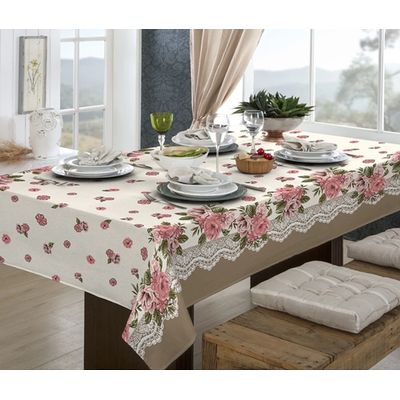 Toalha Mesa Retangular Bella Mesa 140x290cm Sortido Raner
