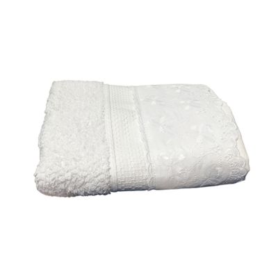 Toalha de Rosto Melody com Renda Naira Bouton Branco
