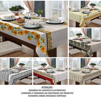Toalha Mesa Retangular Bella Mesa 140x210cm Sortido Raner