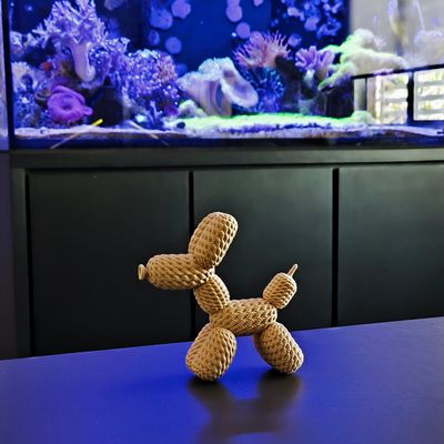 Boneco Cachorro Bexiga Tricô Crochê 3D Bege Enfeite