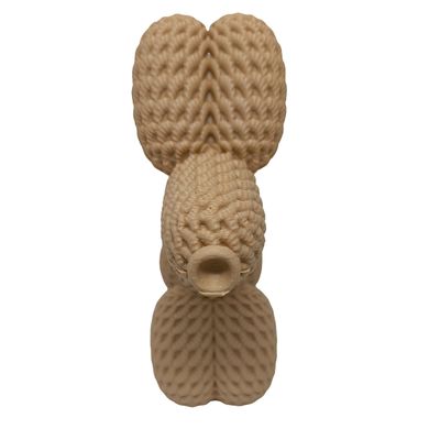 Boneco Cachorro Bexiga Tricô Crochê 3D Bege Enfeite