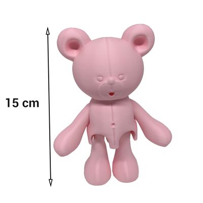 Ursinho Boneco 3d Rosa Articulado Brinquedo