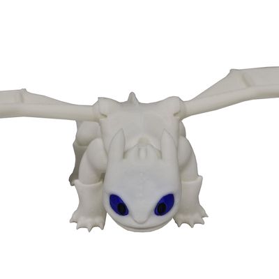 Dragão Fúria da Luz Branco Articulado Como Treinar 3D Seu Dragão