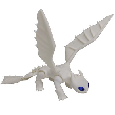 Dragão Fúria da Luz Branco Articulado Como Treinar 3D Seu Dragão