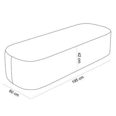Kit 02 Puffs Decorativos Orgânicos Para Living Quarto 195cm Doha W01 Bouclê Bege - Lyam Decor