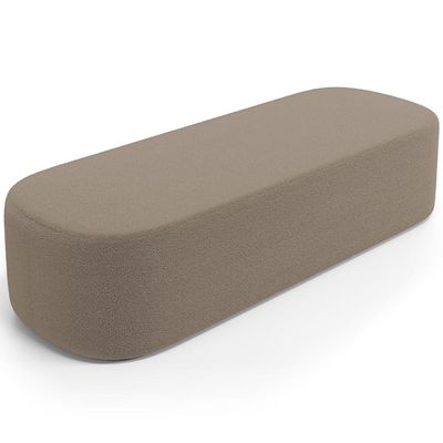 Puff Decorativo Orgânico Para Living Quarto 195cm Doha W01 Bouclê Bege - Lyam Decor