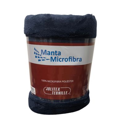 Manta Microfibra Queen 220x240cm Unicolor Jolitex Marinho
