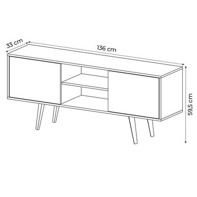 Rack Bancada para TV até 65 Sala de Estar R1464 Natural - Gran Belo