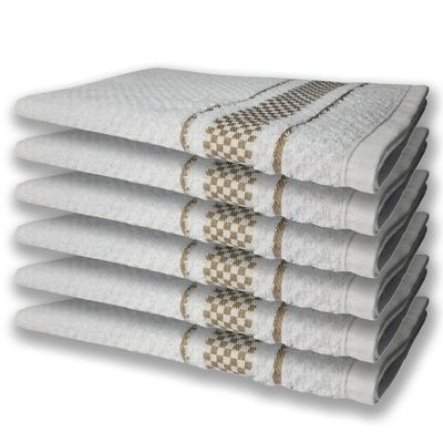 12 Panos de Prato Atoalhado Felpudo Premium 6 Preto 6 Marrom
