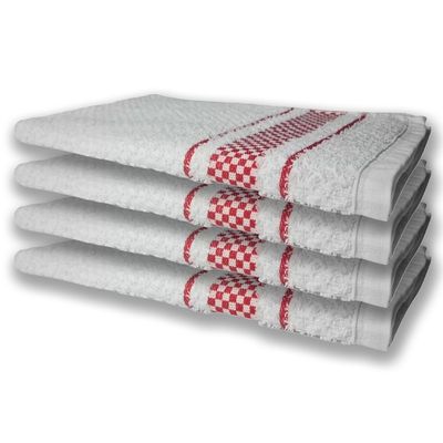 8 Panos de Prato Atoalhado Felpudo Premium 4 Vermelho 4 Roxo