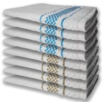 8 Panos de Prato Atoalhado Felpudo Premium 4 Azul 4 Marrom