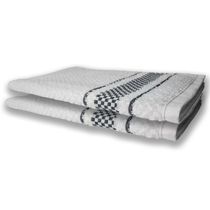 4 Panos de Prato Atoalhado Felpudo Premium Preto+Vermelho