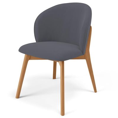 Cadeira de Jantar e Estar Living Estofada Mia L02 Suede Cinza - Lyam Decor