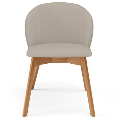 Kit 04 Cadeiras de Jantar e Estar Living Estofada Mia L02 Linho Bege - Lyam Decor