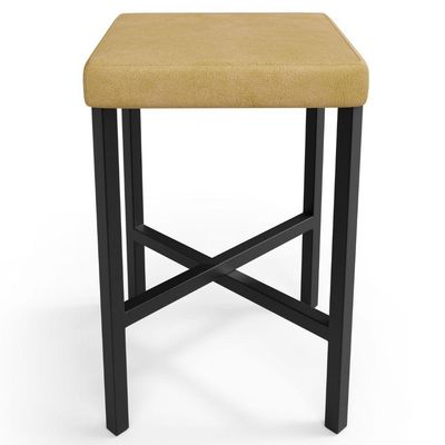 Banqueta Baixa Bar Cozinha Sala De Jantar Preto Stella L02 Couríssimo Fendi - Lyam Decor