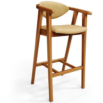 Kit 2 Banquetas Alta Para Cozinha Bancada Bar Sala de Jantar Fixa Cecília L02 Couríssimo Casco Fendi - Lyam Decor