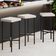 Kit 02 Banquetas Alta Bar Cozinha Sala De Jantar Preto Stella L02 Linho Cru - Lyam Decor