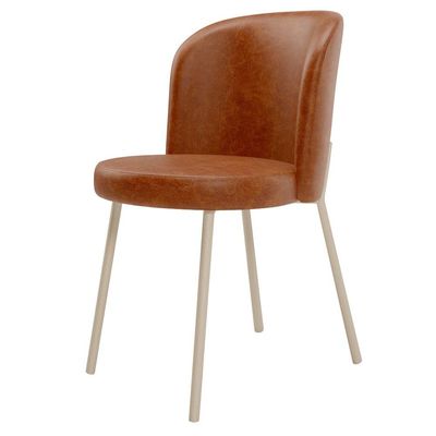 Kit 5 Cadeiras Sala de Jantar Estofada Gavi Arena L02 Couríssimo Camel - Lyam Decor