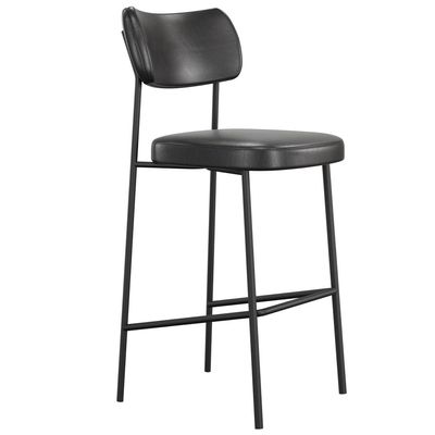 Kit 04 Banquetas Alta Bar Cozinha Sala De Jantar Preto Melina L02 Couríssimo Preto - Lyam Decor