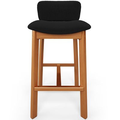 Banqueta Alta Para Cozinha Sala de Jantar Bar Dara L02 Bouclê Preto- Lyam Decor