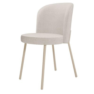Kit 5 Cadeiras Sala de Jantar Estofada Gavi Arena L02 Linho Cru - Lyam Decor