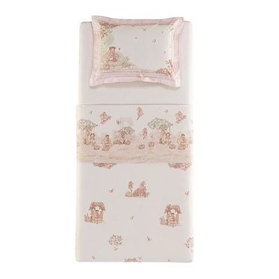 Jogo Cama Infantil Solteirão 3Pcs 200 Fios Jardim Karsten