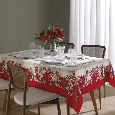 Toalha Mesa Retangular Athenas 140x210cm Natal 120 Dohler