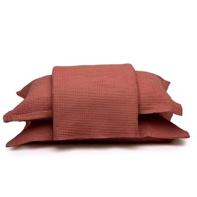 Colcha Casal 3 Peças Algodão Piquet Favo Terracota Dohler